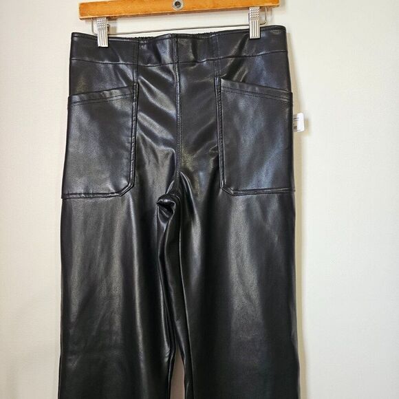 NEW WITH TAGS MONO B TOO COOL VEGAN LEATHER BLACK STRAIGHT PANTS SIZE M - Picture 3 of 15
